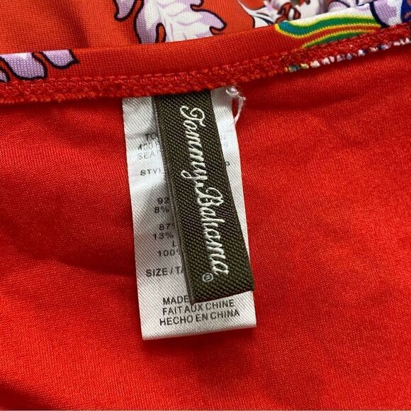 TOMMY BAHAMA SWIM SUIT V FRONT BANDEAU VALENCIA ORANGE - Picture 10 of 12